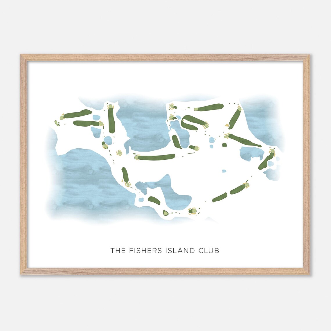 The Fishers Island Club New York Minimalist Golf Course Map Poster