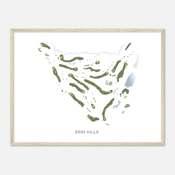Erin Hills Wisconsin Modern Minimalist Golf Course Map Poster