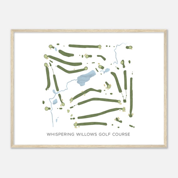 Whispering Willows Golf Course Michigan Modern Watercolor Map Golfer Gift Golf Wall Art Golf Poster Print Course Layout