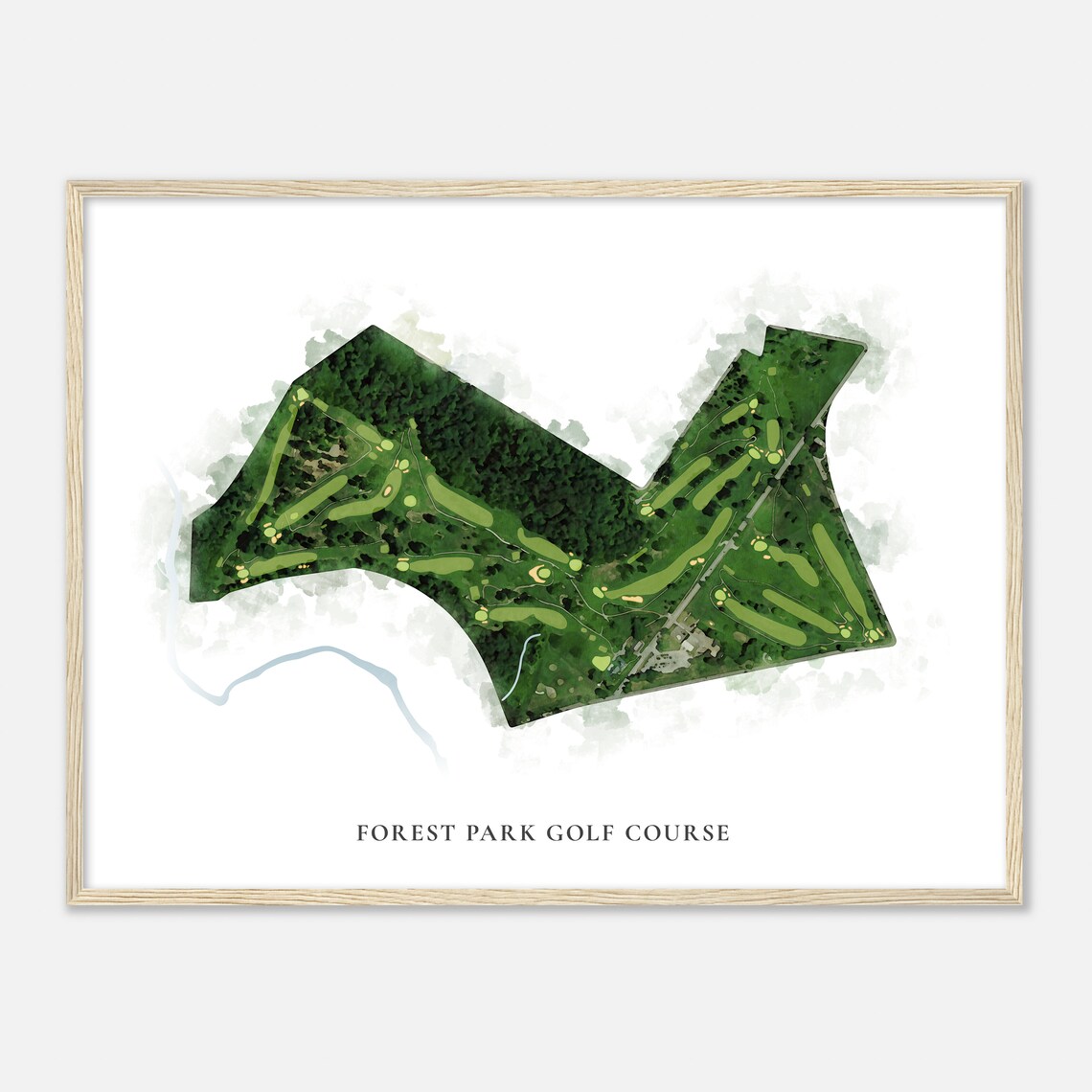Forest Park Golf Course Maryland Classic Watercolor Map Poster - Image 2