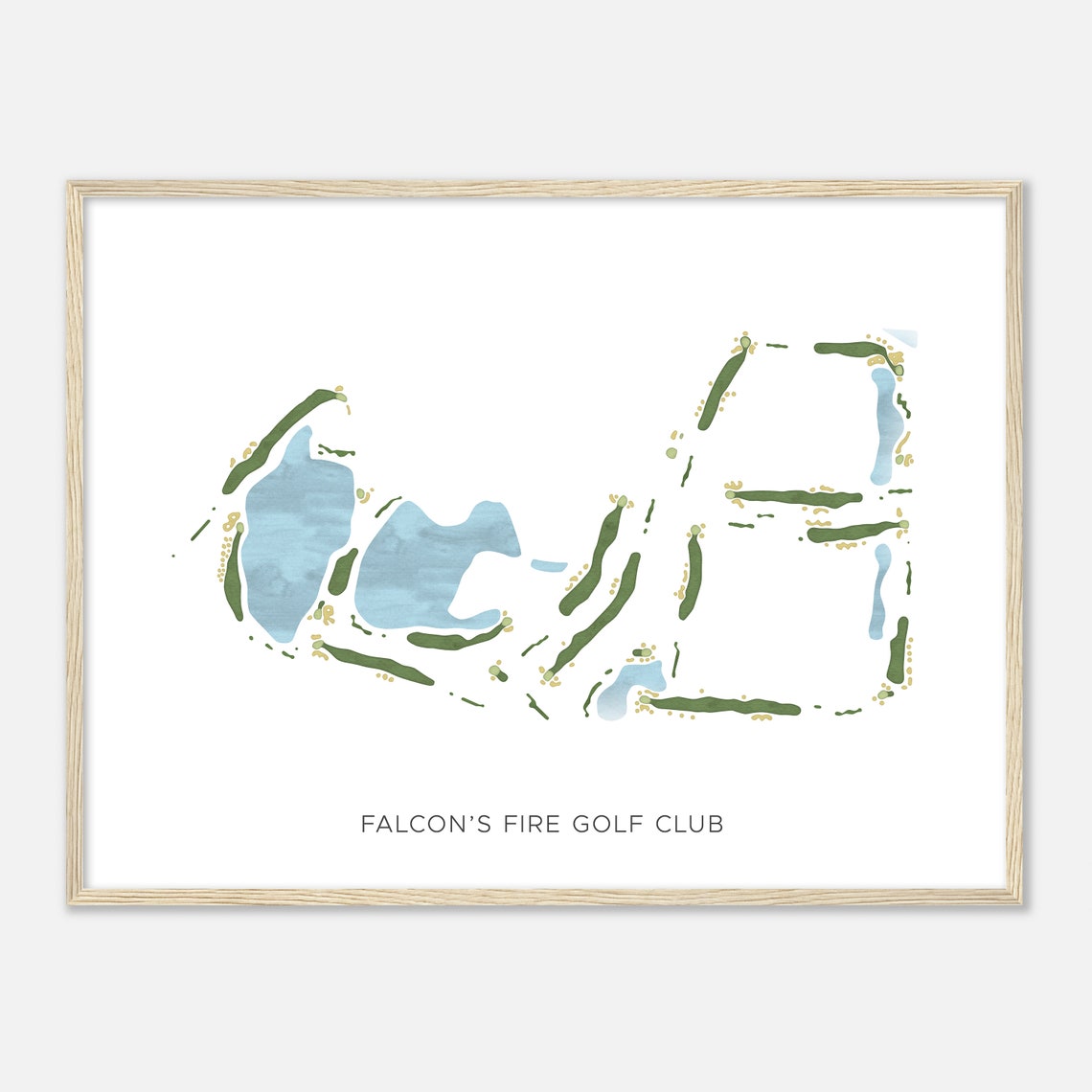 Falcon's Fire Golf Club Florida Modern Watercolor Golf Map Poster - Image 2
