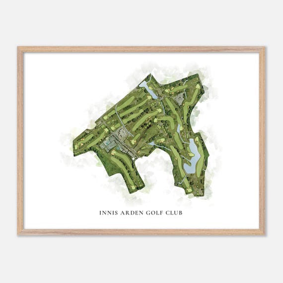 Innis Arden Golf Club In Old Greenwich Connecticut Classic Watercolor Map Golfer Gift Golf Wall Art Golf Poster Print Course Layout