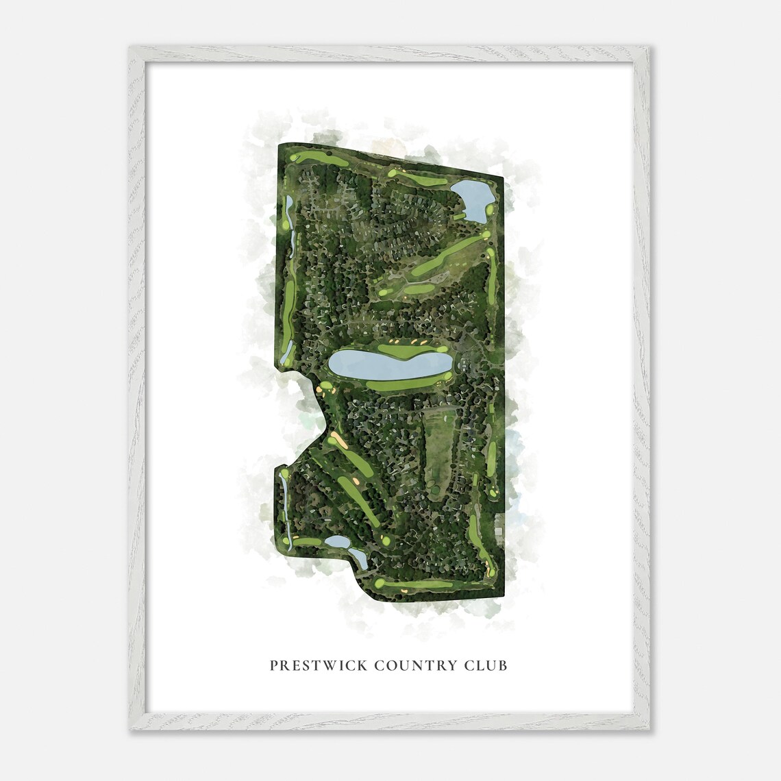 Prestwick Country Club South Carolina Classic Watercolor Map Poster - Image 2