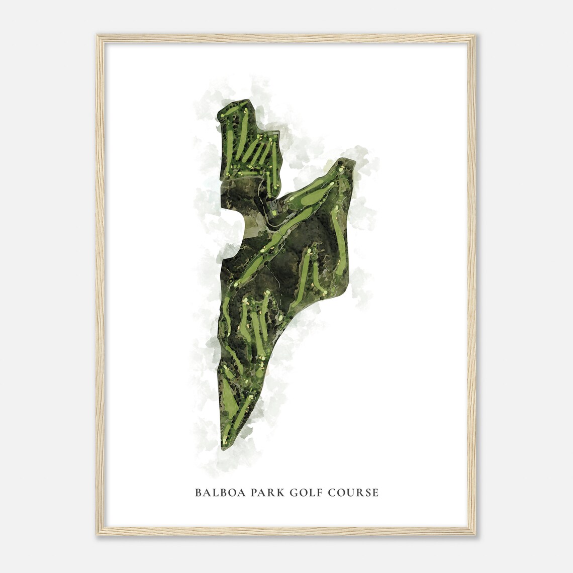 Balboa Park Golf Course California Classic Watercolor Map Golfer Gift Golf Wall Art Golf Poster Print Course Layout - Image 2