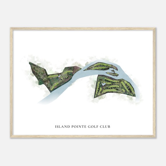 Island Pointe Golf Club Classic Watercolor Golf Course Map Poster