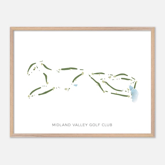 Midland Valley Golf Club Graniteville Modern Watercolor Map Golf Poster