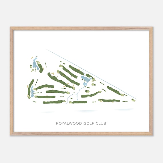 Royalwood Golf Club Canada Modern Watercolor Golf Map Poster