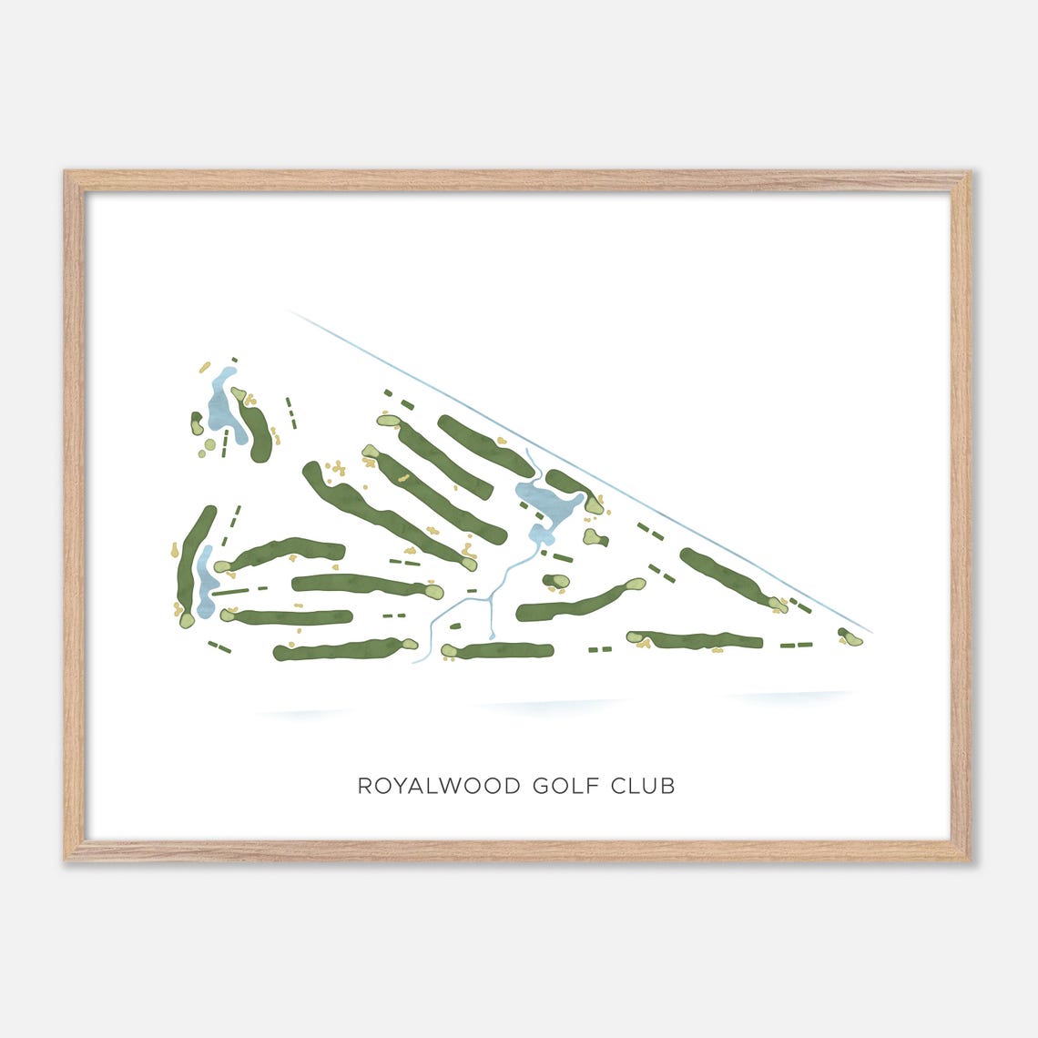 Royalwood Golf Club Canada Modern Watercolor Golf Map Poster