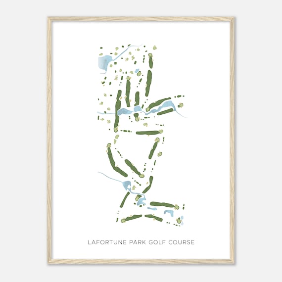 Lafortune Park Golf Course Oklahoma Modern Watercolor Map Poster