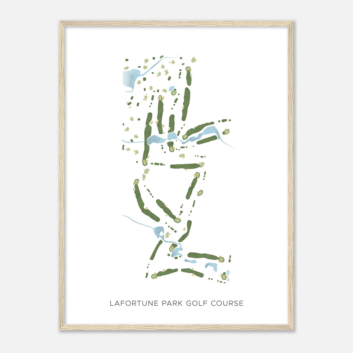 Lafortune Park Golf Course Oklahoma Modern Watercolor Map Poster