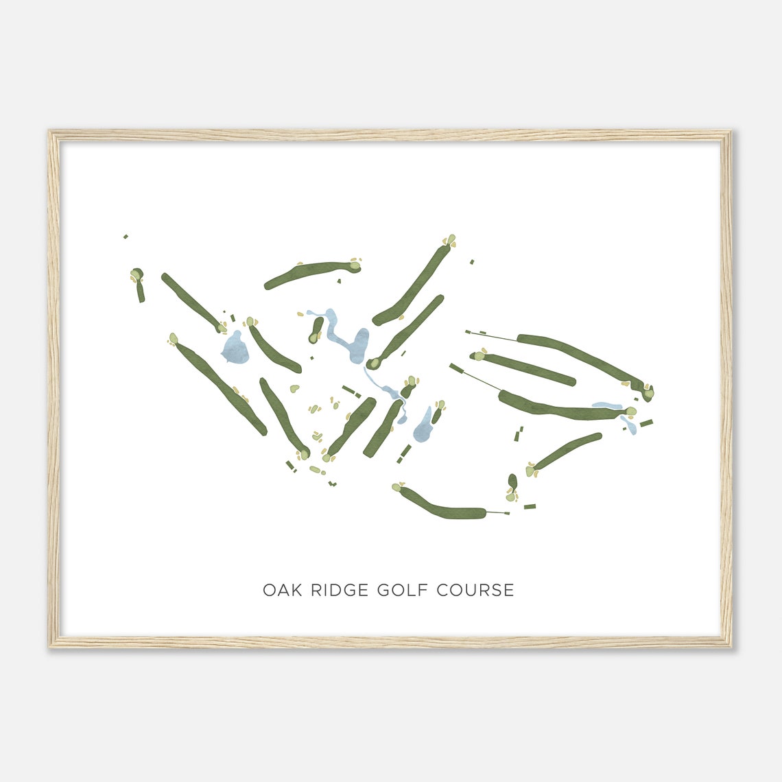 Oak Ridge Golf Course Utah Minimalist Watercolor Course Map Poster