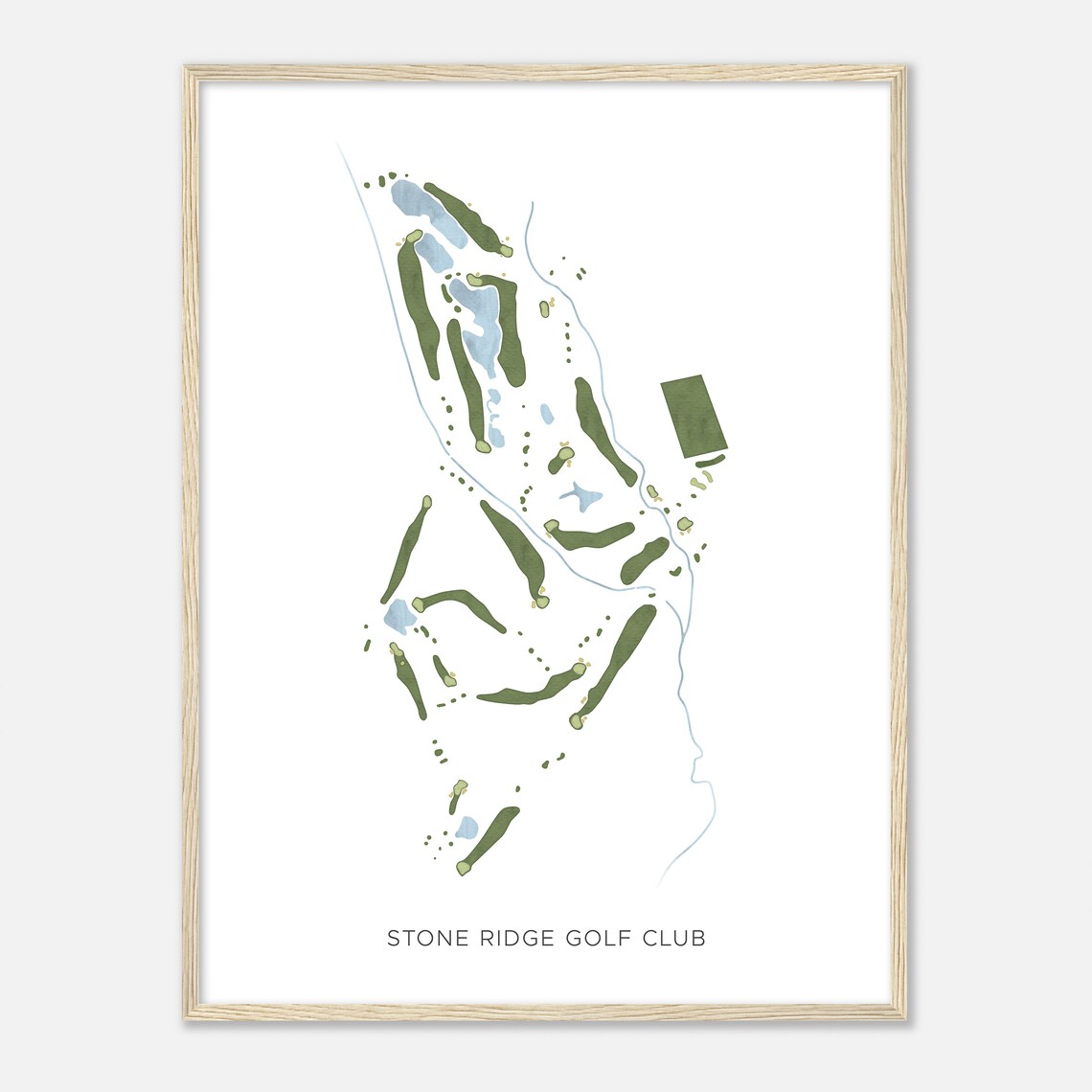 Stone Ridge Golf Club Oregon Modern Watercolor Map Golfer Gift Golf Wall Art Golf Poster Print Course Layout