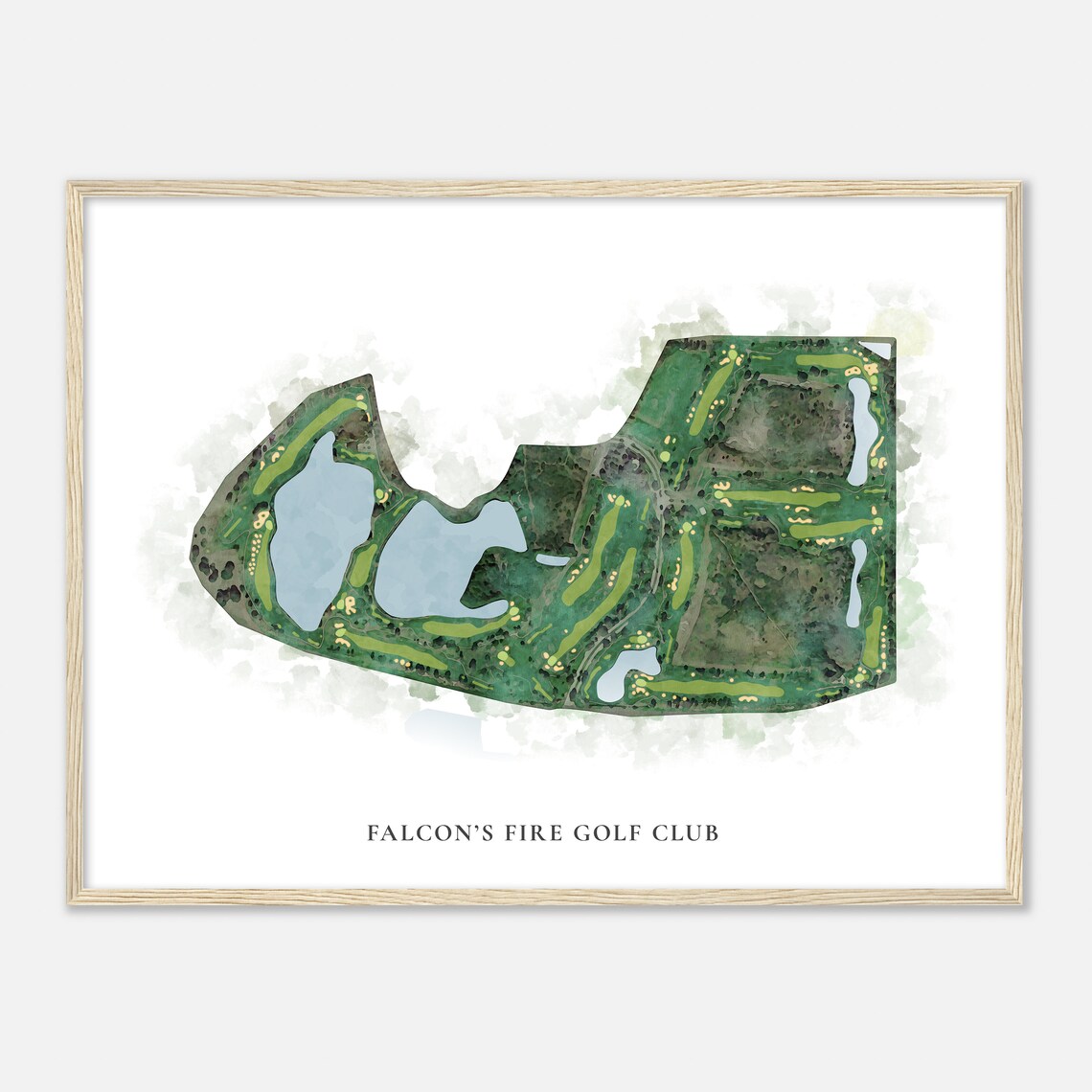 Falcon's Fire Golf Club Florida Classic Watercolor Map Golf Poster - Image 2