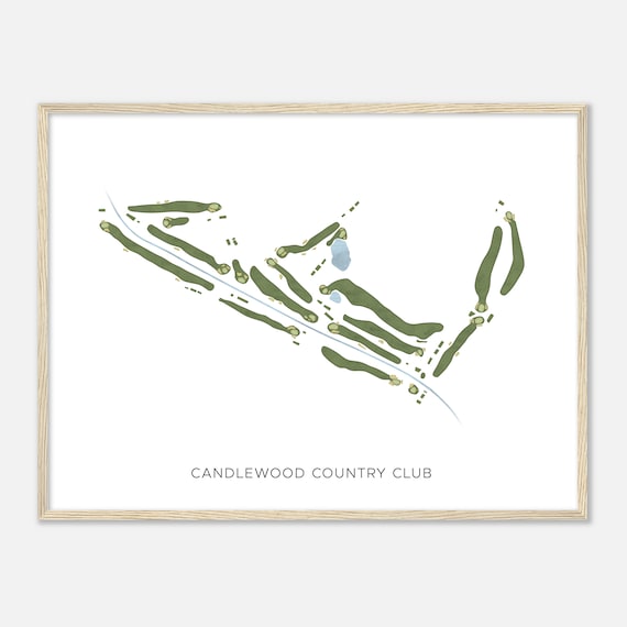 Candlewood Country Club California Modern Watercolor Map Golfer Gift Golf Wall Art Golf Poster Print Course Layout