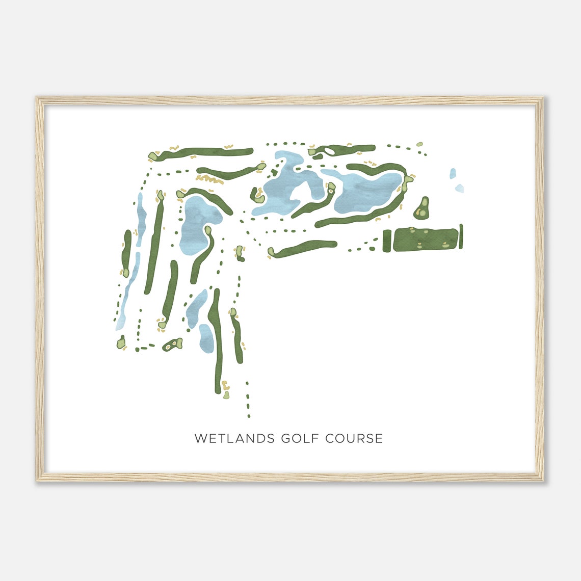 Wetlands Golf Course Louisiana Modern Watercolor Map Golf Poster - Image 2