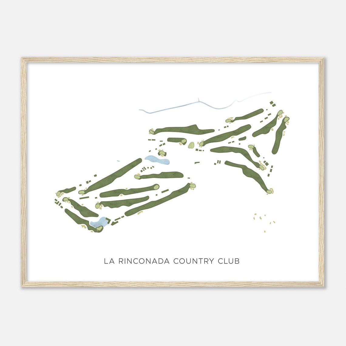 La Rinconada Country Club Modern Watercolor Golf Course Map Poster - Image 2