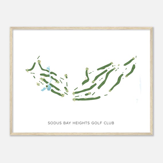 Sodus Bay Heights Golf Club New York Modern Watercolor Map Golfer Gift Golf Wall Art Golf Poster Print Course Layout