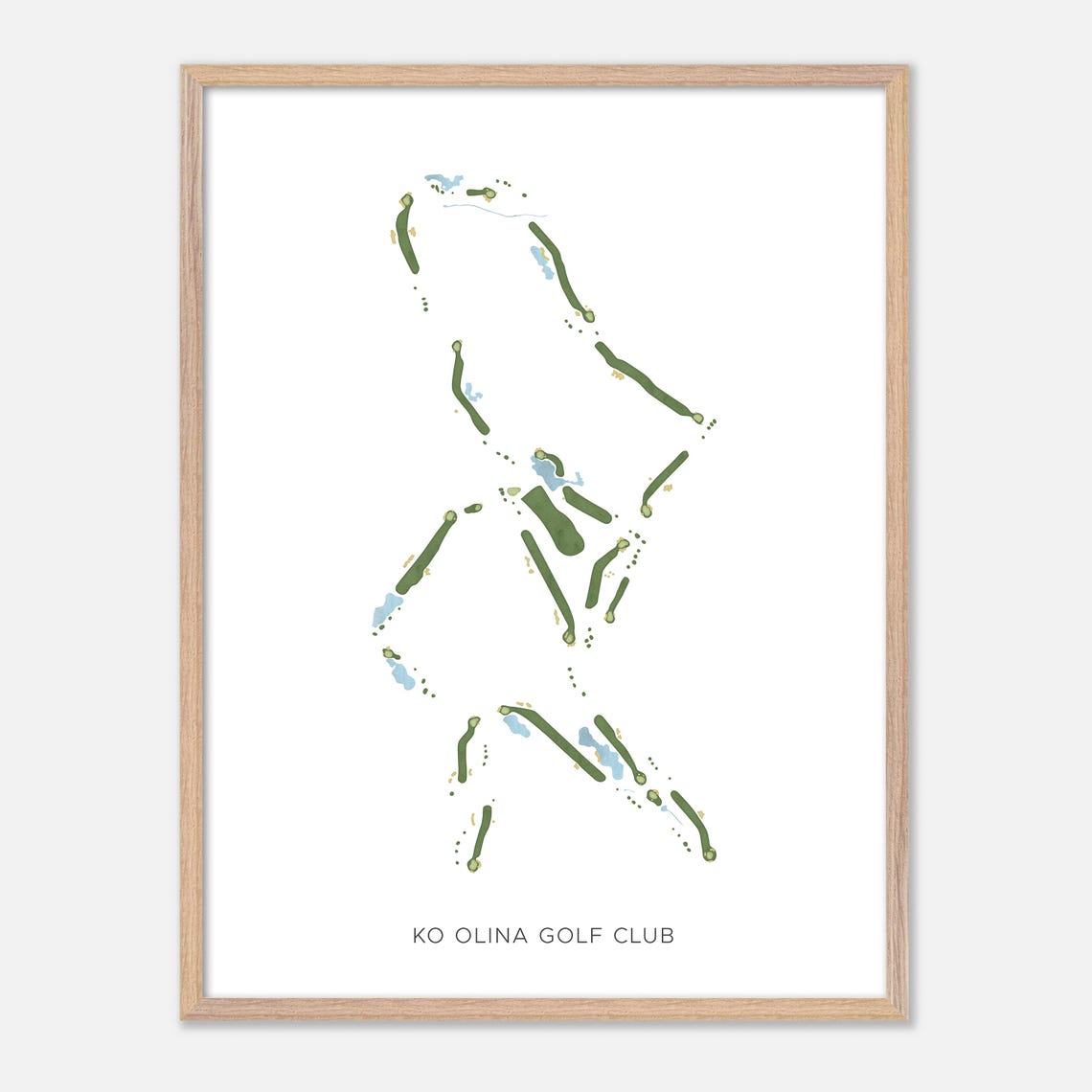 Ko Olina Golf Club Minimal Line Golf Course Map Golfer Gift Poster - Image 2