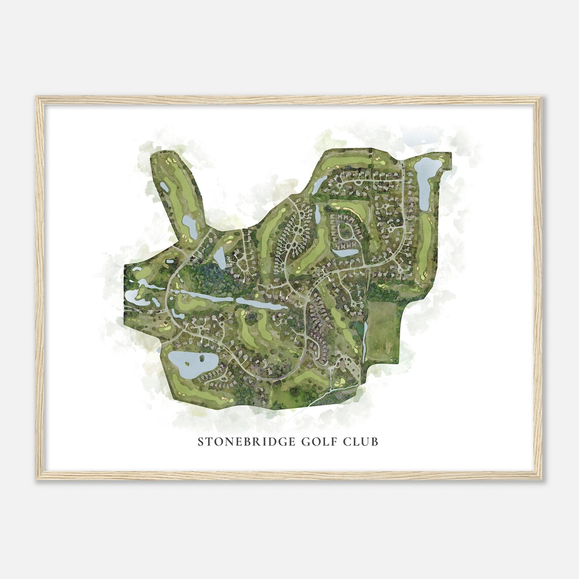 Stonebridge Golf Club Classic Watercolor Map Golfer Gift Poster - Image 2