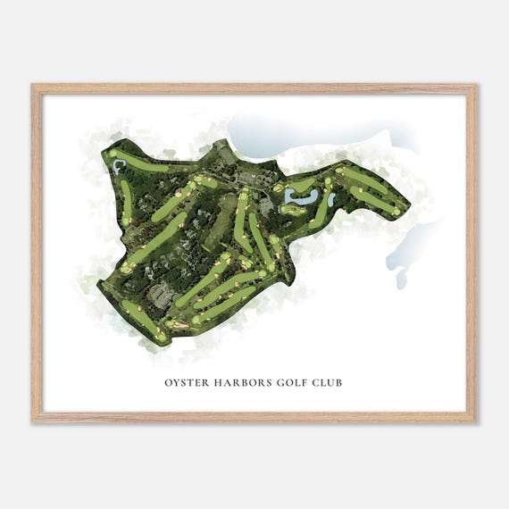 Oyster Harbors Golf Club In Osterville Massachusetts Classic Watercolor Map Golfer Gift Golf Wall Art Golf Poster Print