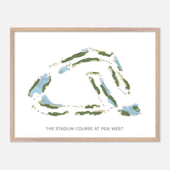 The Stadium Course At Pga West In La Quinta California Modern Watercolor Map Golfer Gift Golf Wall Art Golf Poster Print