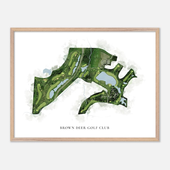 Brown Deer Golf Club Coralville Iowa Classic Watercolor Map Poster