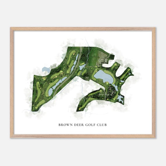 Brown Deer Golf Club In Coralville Iowa Classic Watercolor Map Golfer Gift Golf Wall Art Golf Poster Print Course Layout