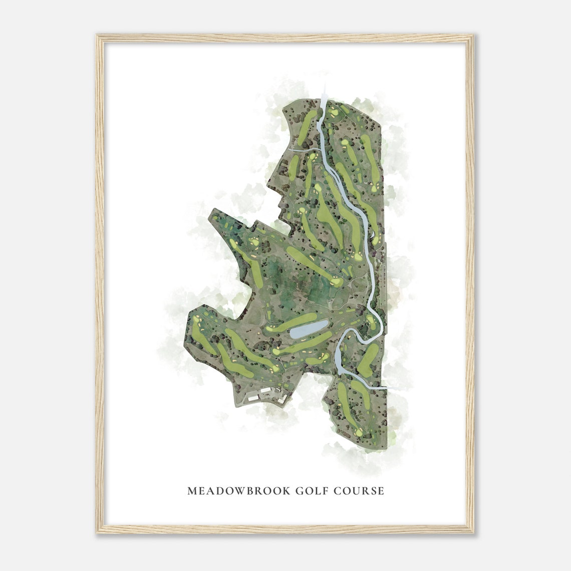 Meadowbrook Golf Course Poster Watercolor Aerial Map Golfer Gift - Image 2