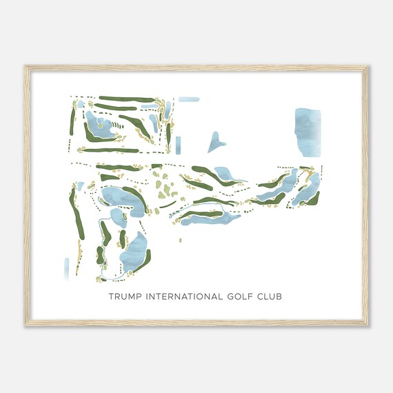 Trump International Golf Club Florida Modern Watercolor Golf Course Map Poster