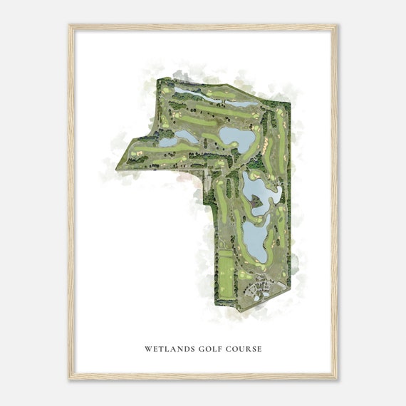 Wetlands Golf Course Louisiana Classic Watercolor Map Golfer Gift Golf Wall Art Golf Poster Print Course Layout