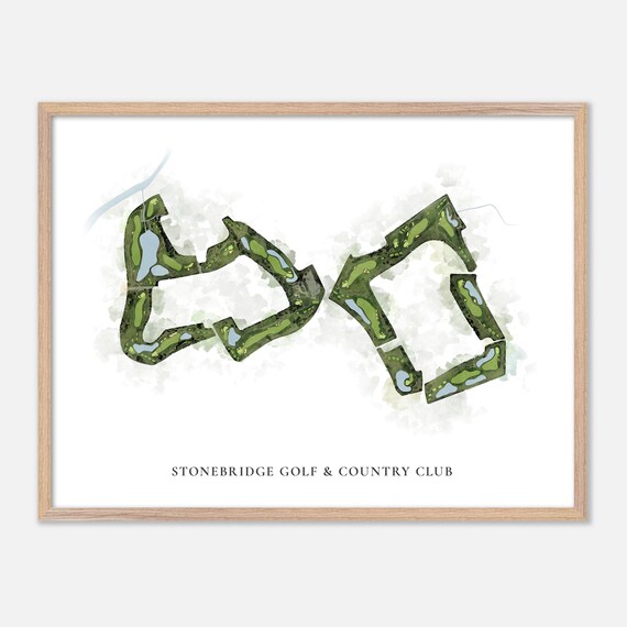 Stonebridge Golf & Country Club Canada Classic Watercolor Golf Map Poster
