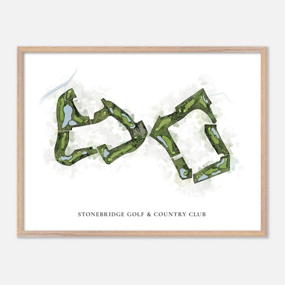 Stonebridge Golf Country Club In Canada Classic Watercolor Map Golfer Gift Golf Wall Art Golf Poster Print Course Layout