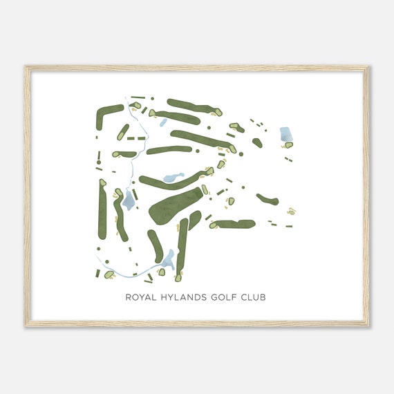 Royal Hylands Golf Club Indiana Modern Watercolor Map Golfer Gift Golf Wall Art Golf Poster Print Course Layout
