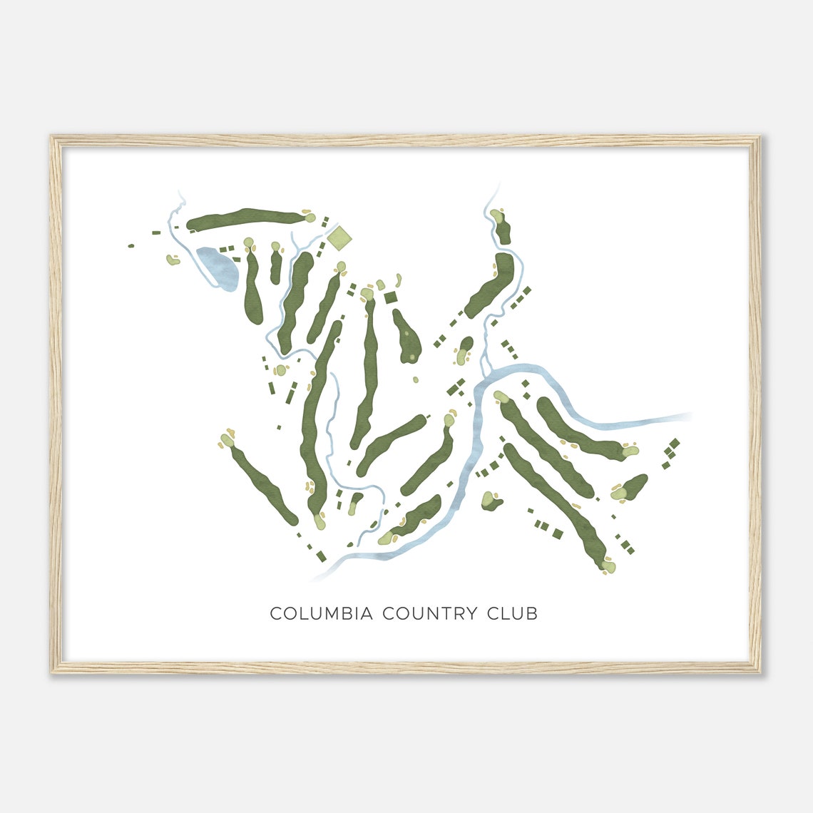 Columbia Country Club Missouri Modern Watercolor Map Golfer Gift Golf Wall Art Golf Poster Print Course Layout - Image 2