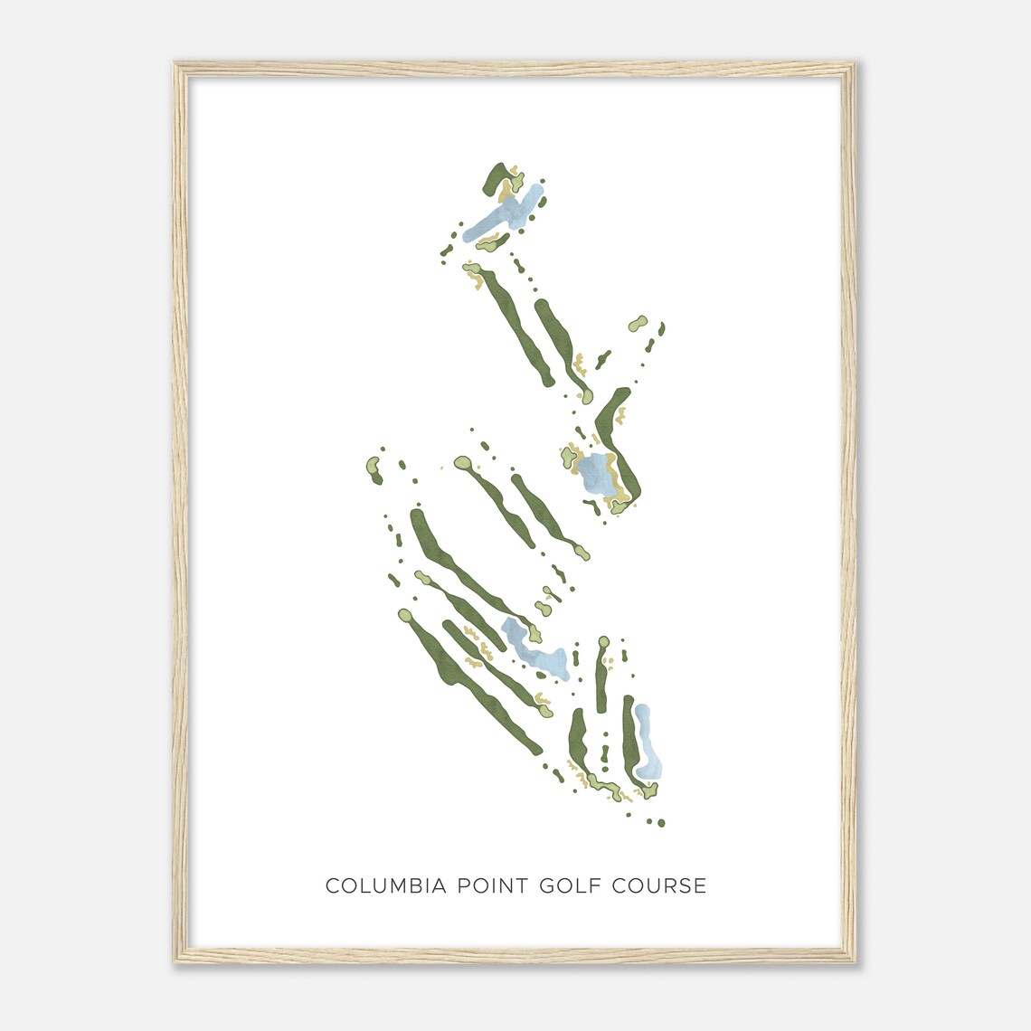 Columbia Point Golf Course Washington Modern Watercolor Map Golfer Gift Golf Wall Art Golf Poster Print Course Layout - Image 2