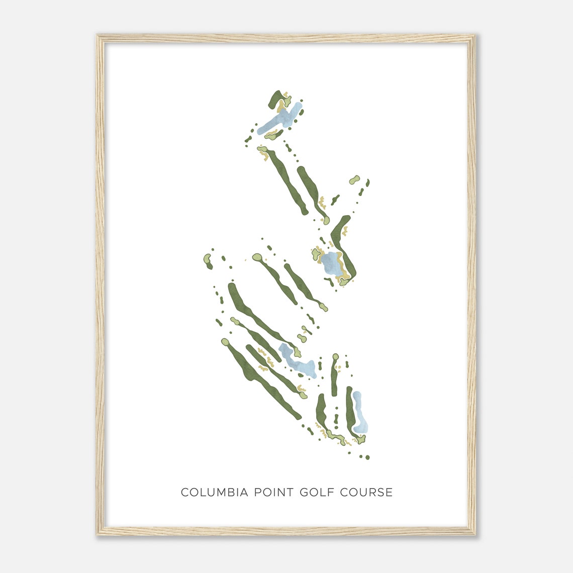Columbia Point Golf Course Washington Modern Watercolor Map Poster - Image 2
