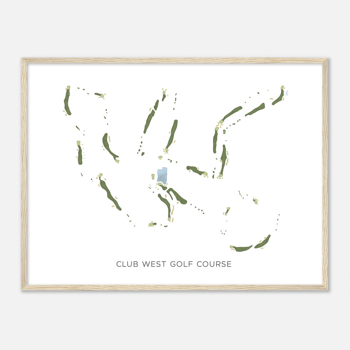 Club West Golf Course Arizona Minimalist Watercolor Course Map Poster - Image 2