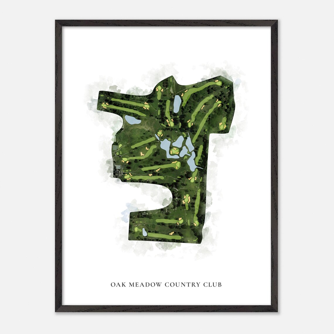 Oak Meadow Country Club Evansville Indiana Classic Map Poster - Image 3