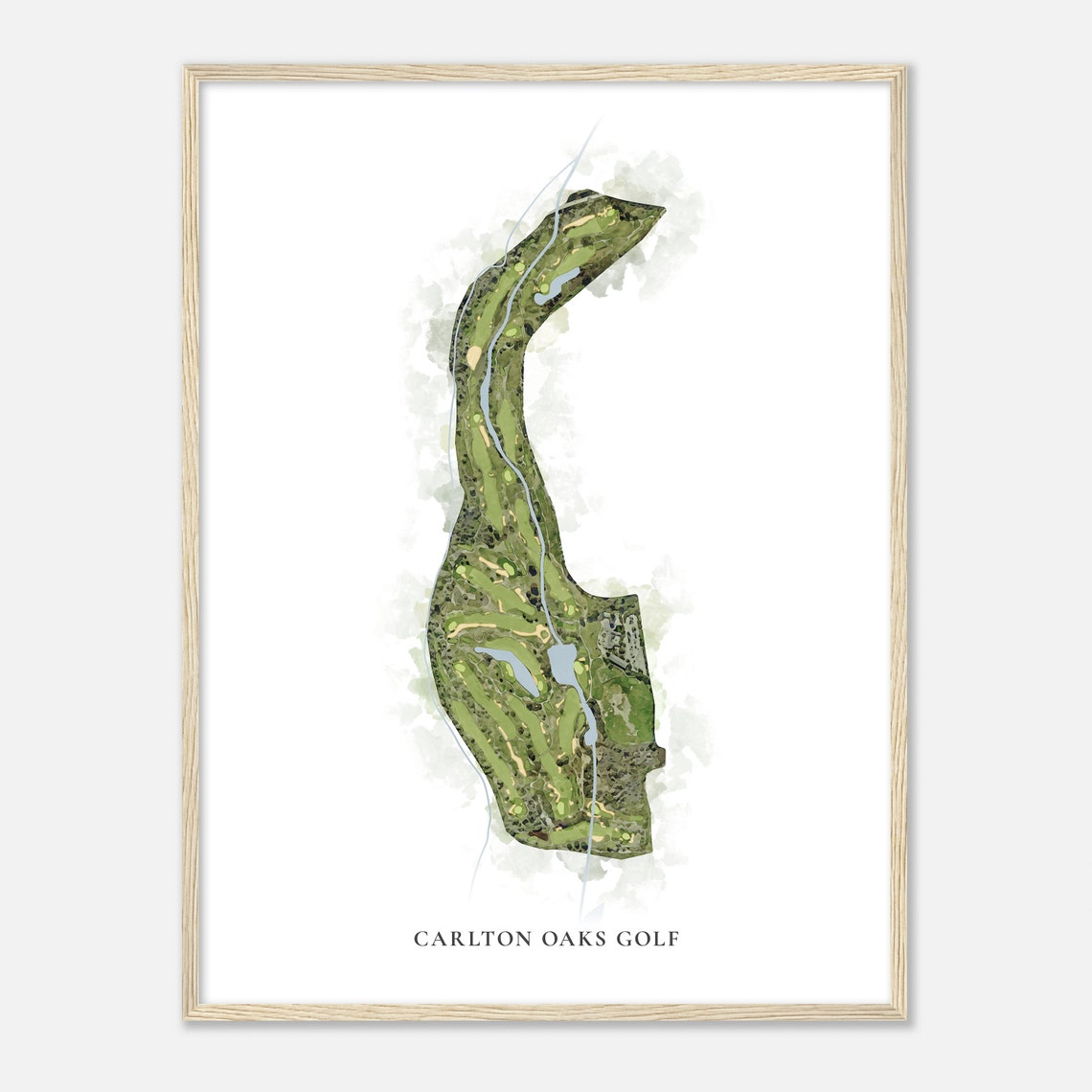 Carlton Oaks Golf Classic Aerial Watercolor Course Map Art Poster - Image 2