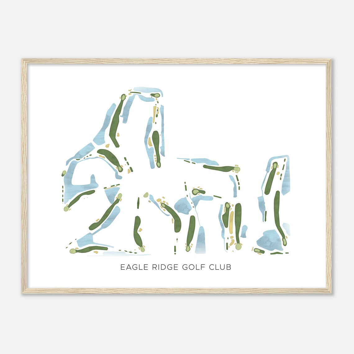 Eagle Ridge Golf Club Beautiful Minimalist Fairway Line Map Art Poster - Image 2