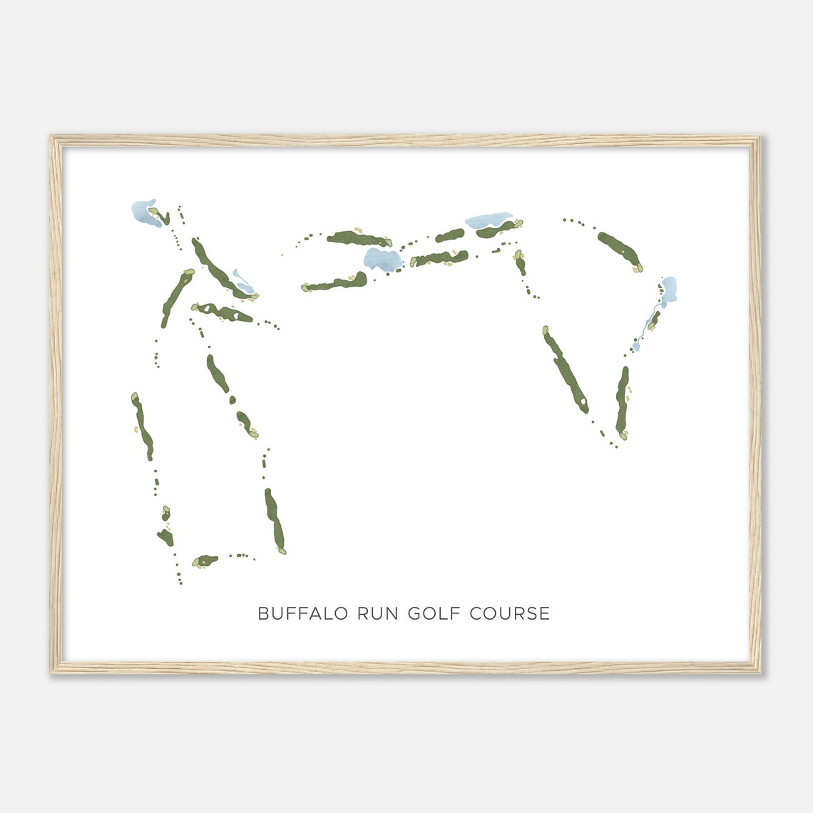 Buffalo Run Golf Course Minimalist Watercolor Map Poster Art - Image 2