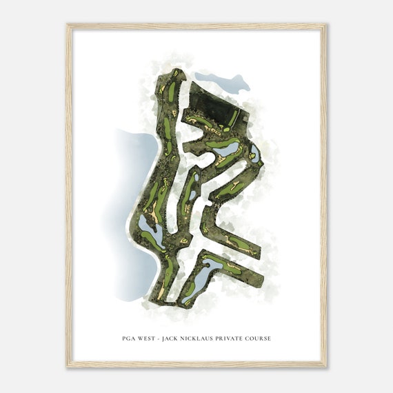 Pga West Jack Nicklaus Private Course California Classic Watercolor Map Golfer Gift Golf Wall Art Golf Poster Print Course Layout