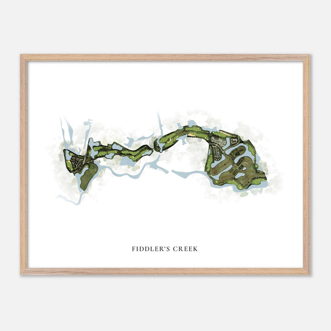 Fiddler's Creek Classic Watercolor Golf Course Map Art Poster