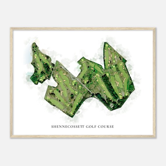 Shennecossett Golf Course Connecticut Classic Watercolor Map Golfer Gift Golf Wall Art Golf Poster Print Course Layout