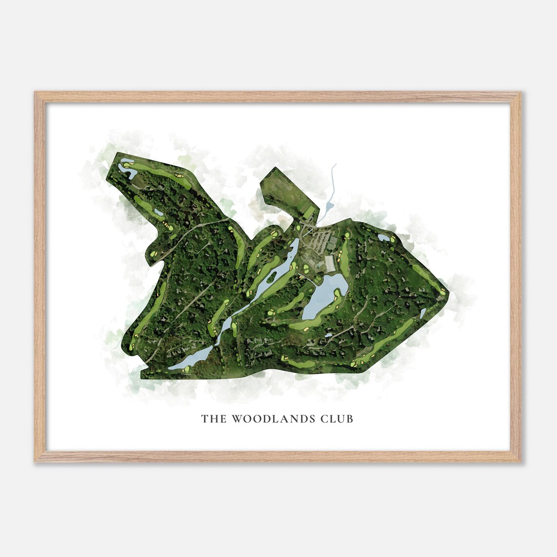 The Woodlands Club Falmouth Maine Classic Watercolor Map Poster