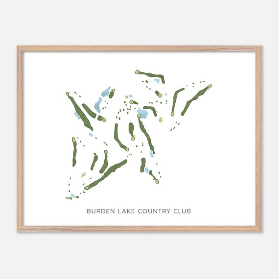 Burden Lake Country Club In Averill Park New York Modern Watercolor Map Golfer Gift Golf Wall Art Golf Poster Print Course Layout