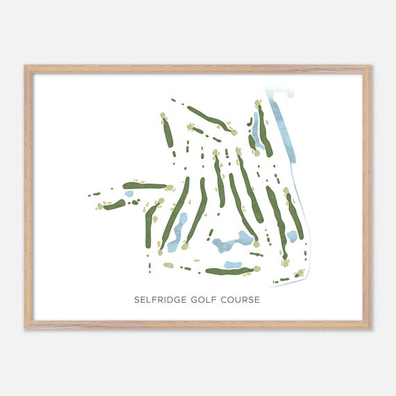 Selfridge Golf Course In Selfridge Angb Michigan Modern Watercolor Map Golfer Gift Golf Wall Art Golf Poster Print Course Layout