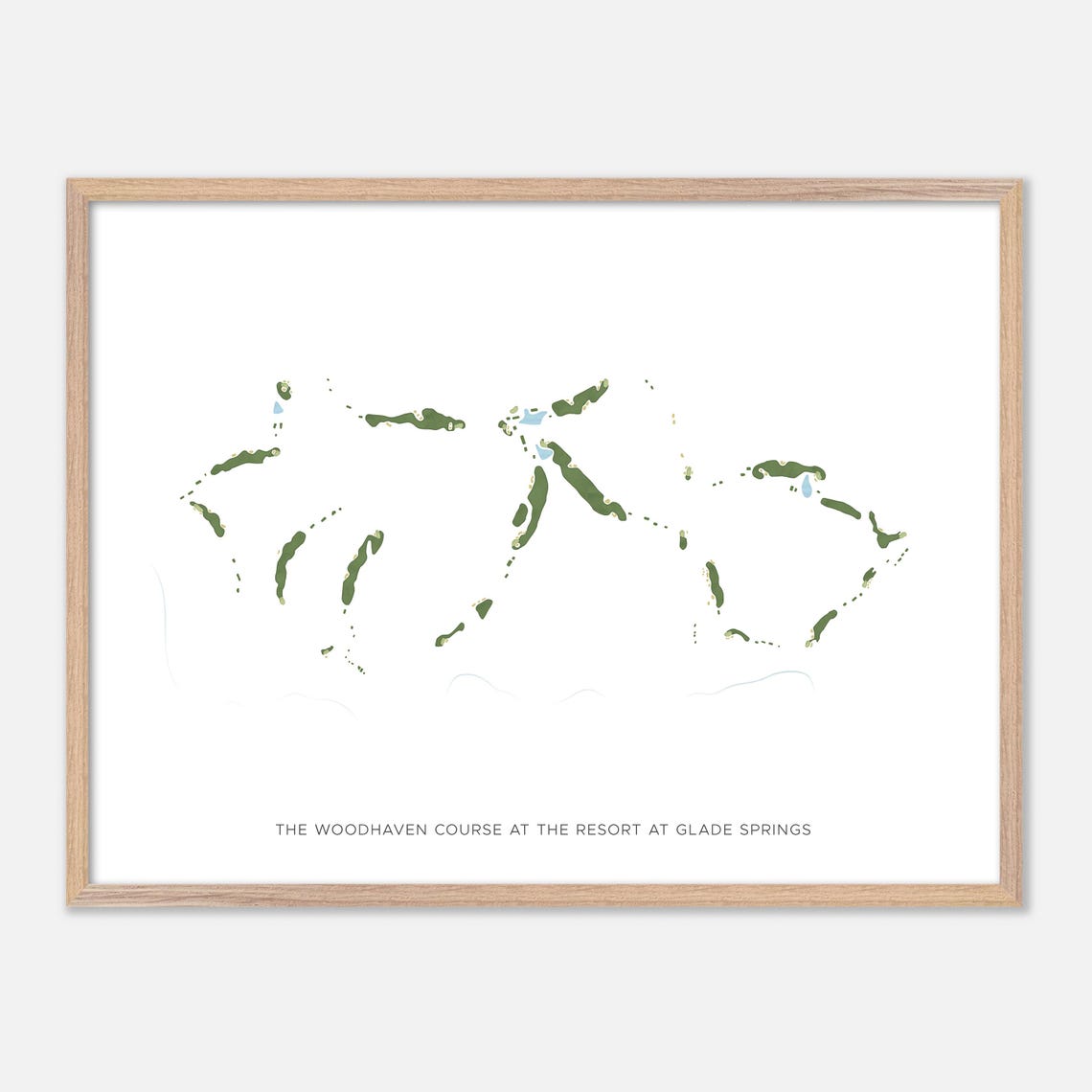 The Woodhaven Course Glade Springs West Virginia Watercolor Map Poster