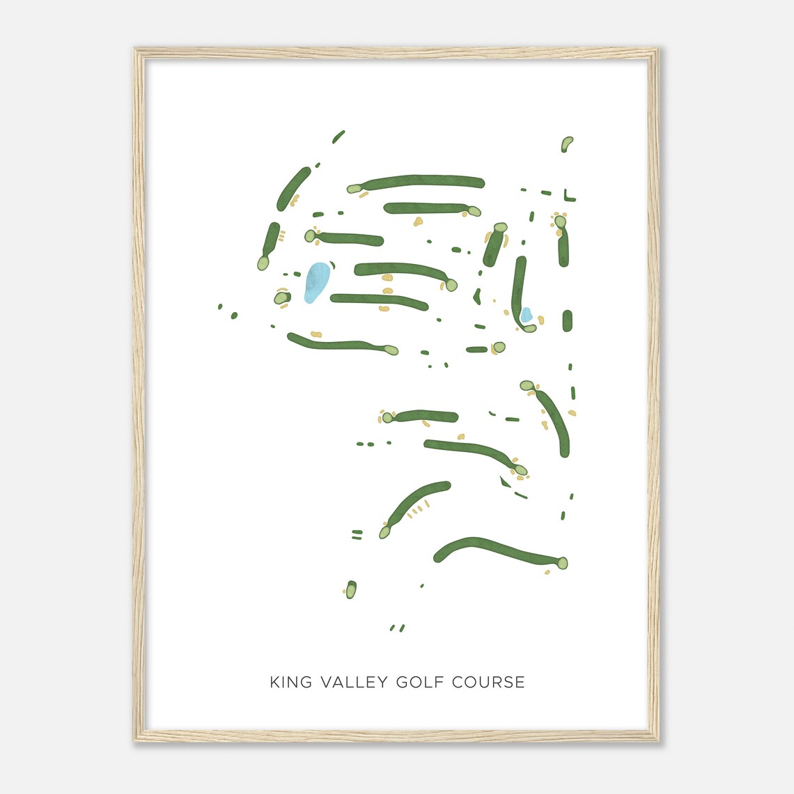 King Valley Golf Course Pennsylvania Modern Watercolor Map Golfer Gift Golf Wall Art Golf Poster Print Course Layout