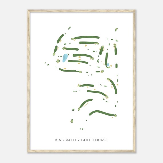 King Valley Golf Course Pennsylvania Modern Watercolor Map Golfer Gift Golf Wall Art Golf Poster Print Course Layout